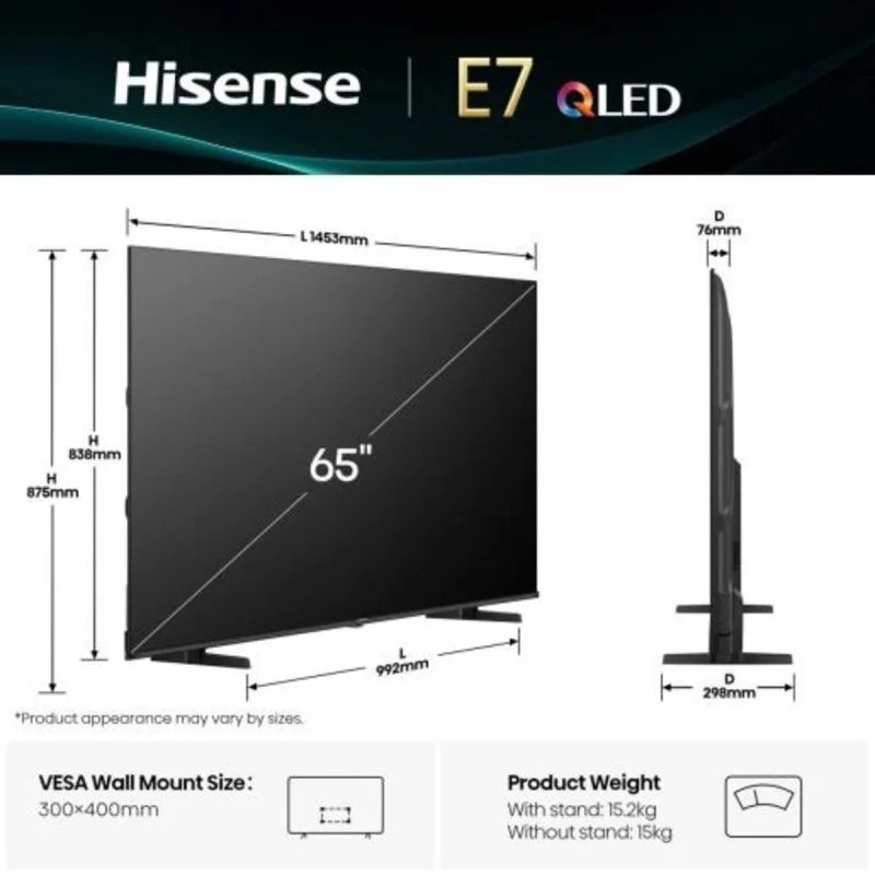 TELEVISOR HISENSE 65 QLED...